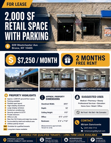 More Photos Of 613-613 Westchester Ave, Bronx Storefront Retail Office For Lease