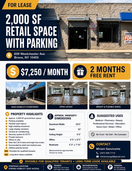 More Photos Of 613-613 Westchester Ave, Bronx Storefront Retail Office For Lease