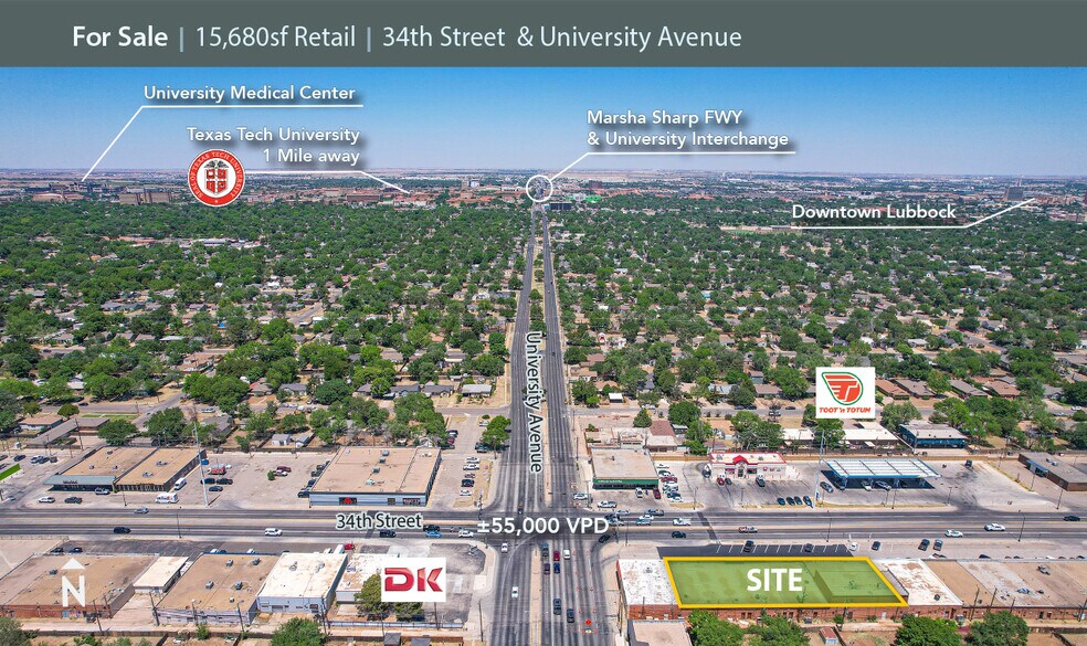 Primary Photo Of 2431-2449 34th St, Lubbock General Retail For Sale