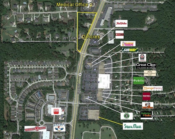 Primary Photo Of 1999-2011 Highway 54 W, Peachtree City Land For Sale