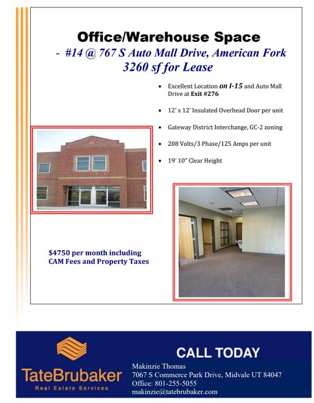 More Photos Of 767 S Auto Mall Dr, American Fork Warehouse For Lease