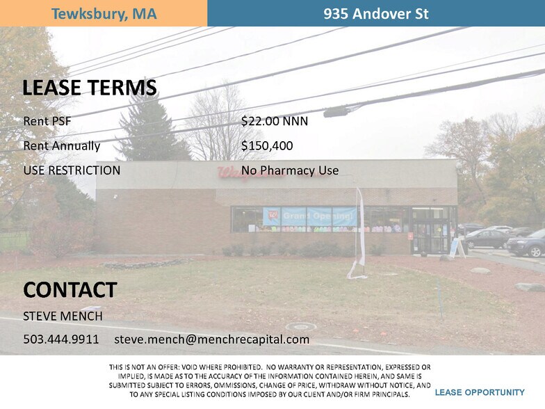 More Photos Of 935 Andover St, Tewksbury Drugstore For Lease