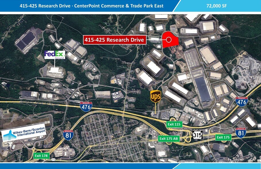 More Photos Of 415-425 Research Dr, Pittston Township Manufacturing For Lease