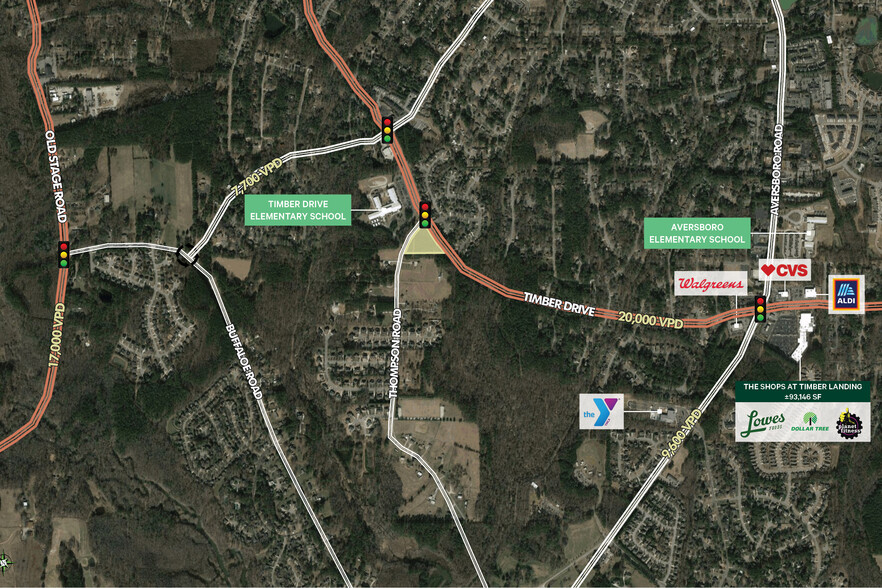 Primary Photo Of Timber Dr @ Thompson Rd, Garner Land For Sale