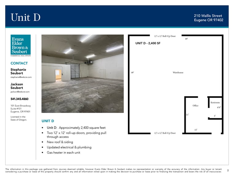 More Photos Of 210 Wallis St, Eugene Warehouse For Lease