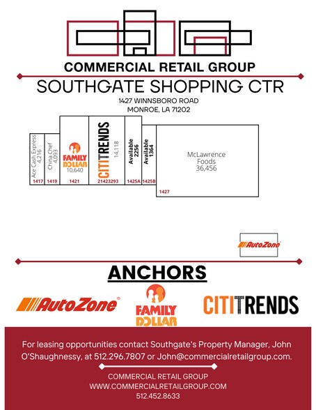 More Photos Of 1419-1425 Winnsboro Rd, Monroe Storefront For Lease