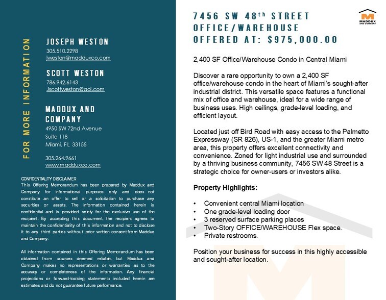 More Photos Of 7452-7466 SW 48th St, Miami Warehouse For Sale