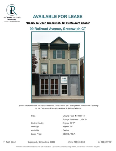 More Photos Of 99 Railroad Ave, Greenwich Storefront Retail Residential For Lease