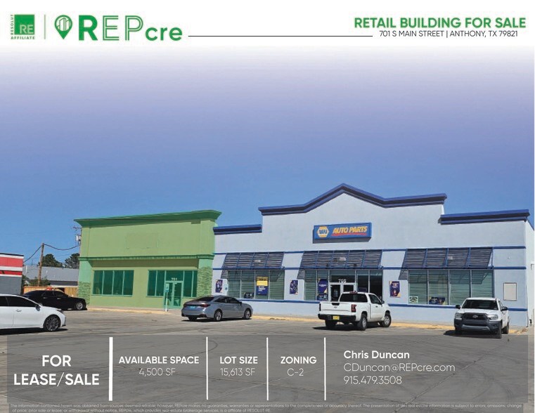 Primary Photo Of 701 Main St, Anthony Storefront For Sale