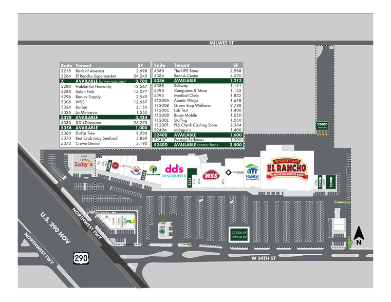 More Photos Of 5240-5392 W 34th St, Houston Unknown For Lease