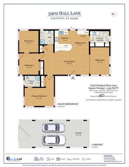 More Photos Of 3402 Hall Ln, Lafayette Office Residential For Sale