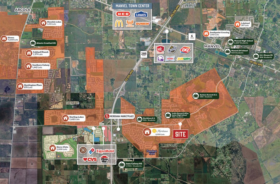More Photos Of NEC of Meridian Pky @ Pursley Blvd, Manvel General Retail For Lease