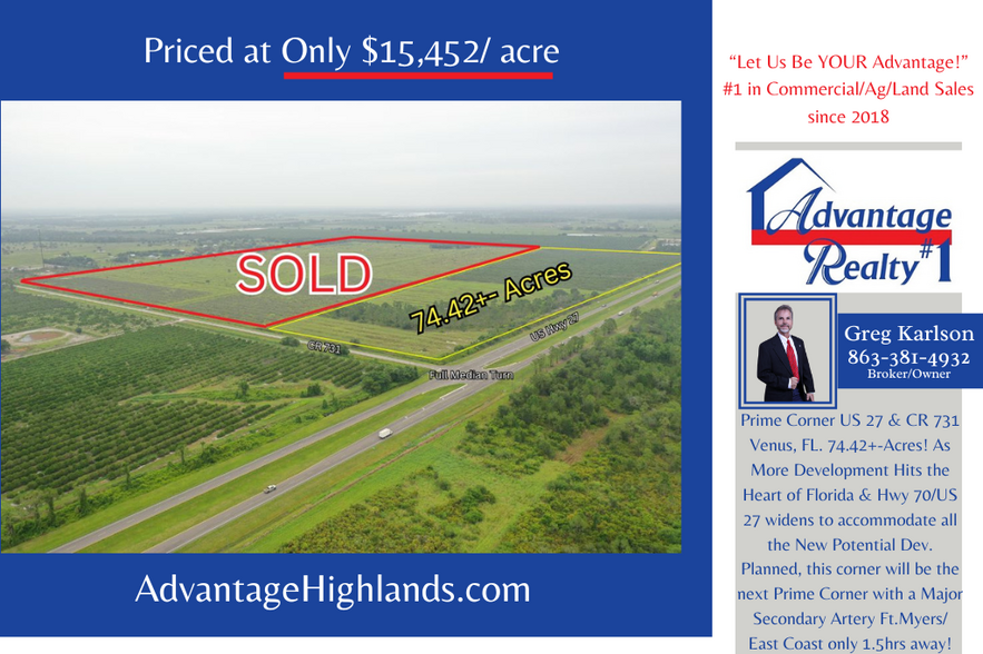 Primary Photo Of 220 US 27 hwy, Venus Land For Sale