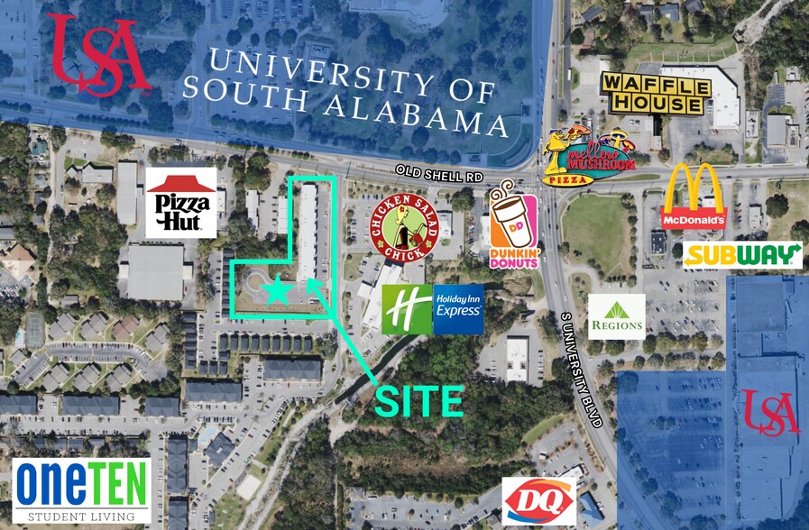 More Photos Of 5803 Old Shell Rd, Mobile Storefront For Lease