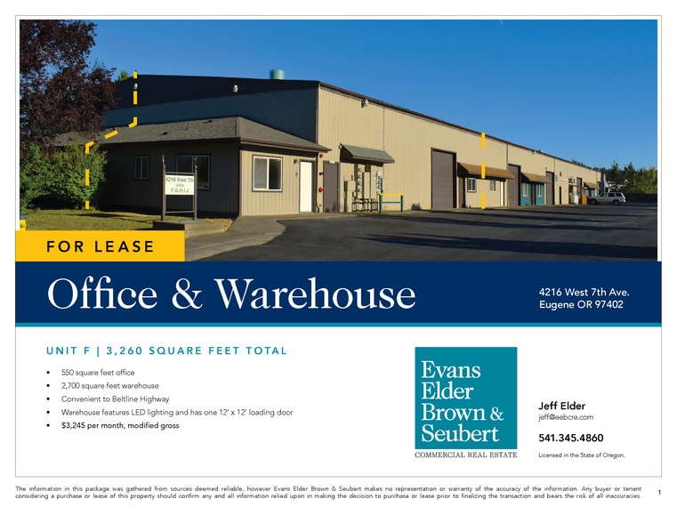 More Photos Of 4216 W 7th Ave, Eugene Warehouse For Lease