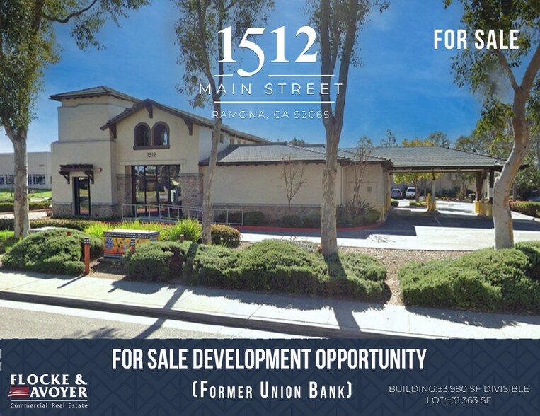 Primary Photo Of 1512 Main St, Ramona Bank For Sale
