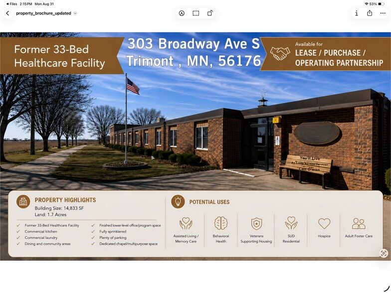 More Photos Of 303 Broadway St S, Trimont Hospital For Lease