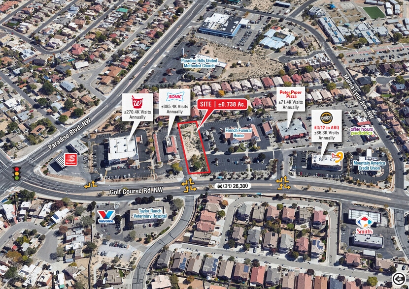 Primary Photo Of Golf Course Rd. rd @ Paradise Blvd NW, Albuquerque Land For Sale
