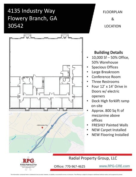 More Photos Of 4135 Industry Way, Flowery Branch Warehouse For Lease