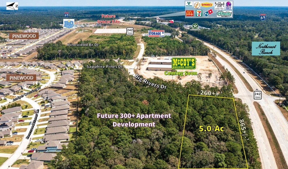 Primary Photo Of 5-Ac NWC Hwy 242 & Big Rivers Dr, New Caney Land For Sale