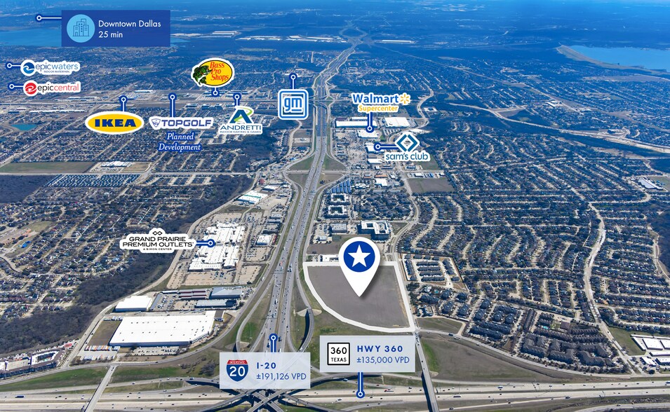 More Photos Of I-20 W & Hwy 360, Grand Prairie Land For Sale