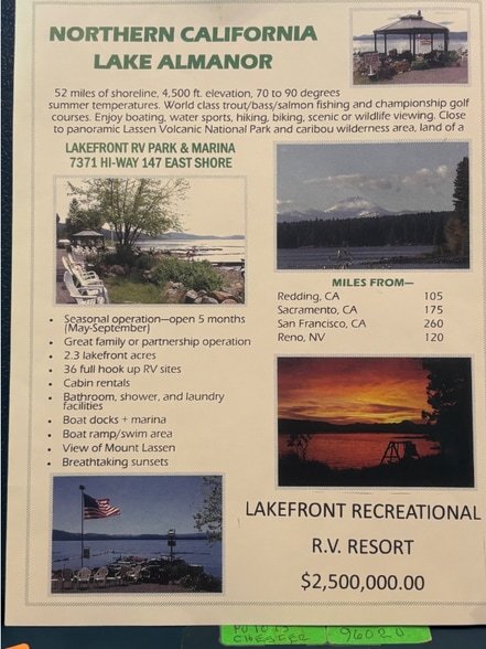 More Photos Of 7371 State Highway 147, Lake Almanor Trailer Camper Park For Sale