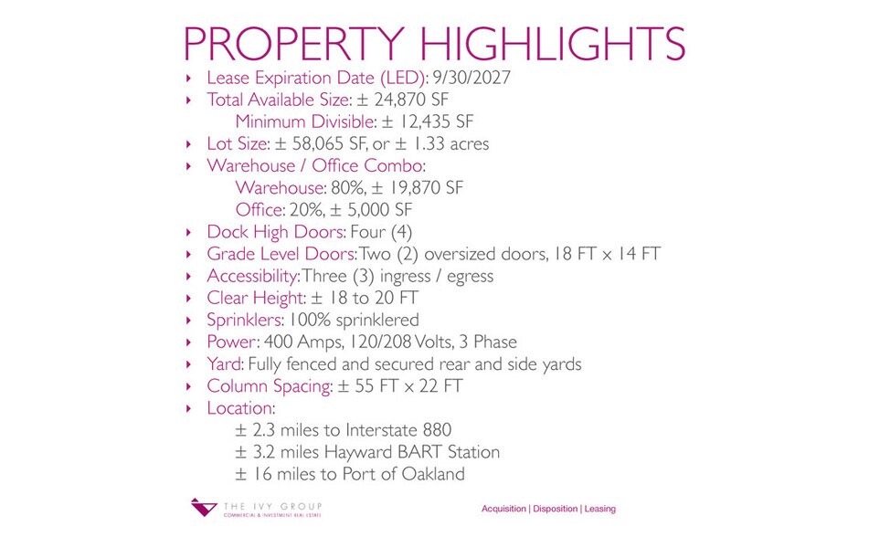 More Photos Of 1983-1987 Alpine Way, Hayward Warehouse For Lease