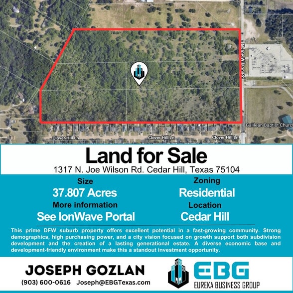 Primary Photo Of 1317 N Joe Wilson Rd, Cedar Hill Land For Sale