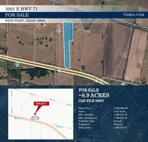 Primary Photo Of 3001 E Hwy 71, West Point Land For Sale