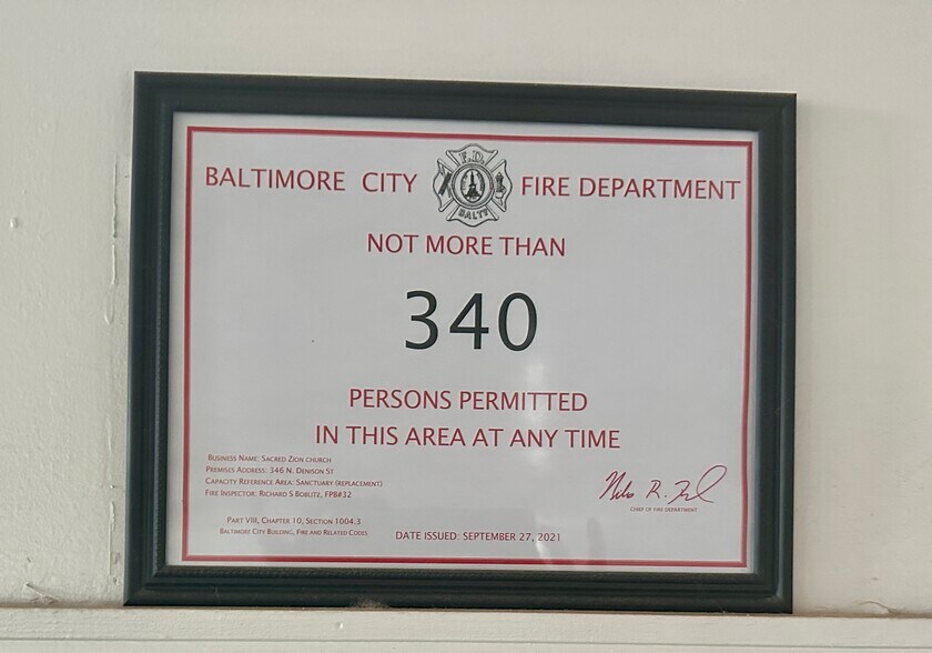 More Photos Of 346 Denison St, Baltimore Religious Facility For Sale