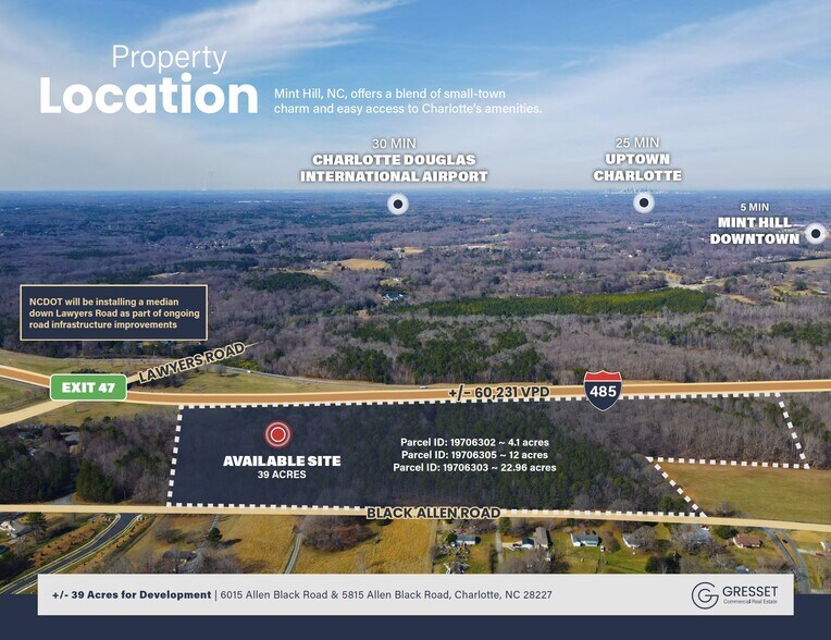 More Photos Of 6015 & 5815 Allen Black Rd, Charlotte Land For Sale