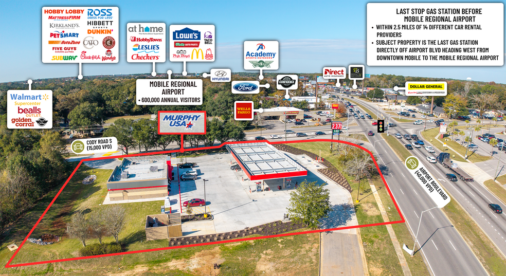 More Photos Of 7081 Airport Blvd, Mobile Freestanding For Sale