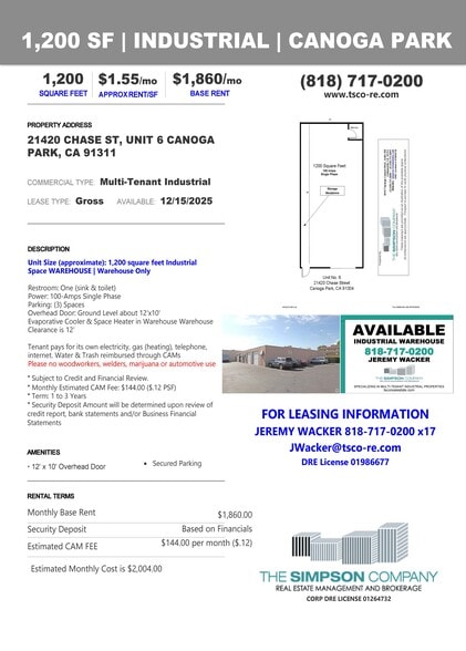 More Photos Of 21410-21420 Chase St, Canoga Park Light Manufacturing For Lease