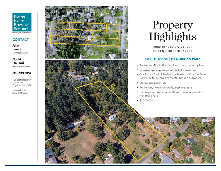 More Photos Of 2080 Riverview St, Eugene Land For Sale