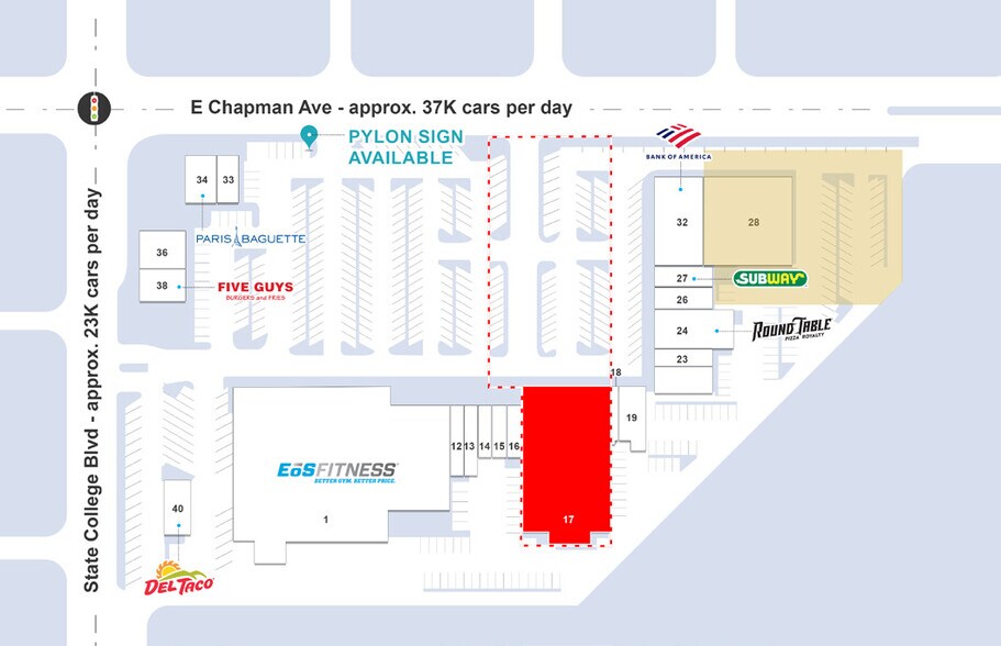 More Photos Of 2400-2520 E Chapman Ave, Fullerton Unknown For Lease
