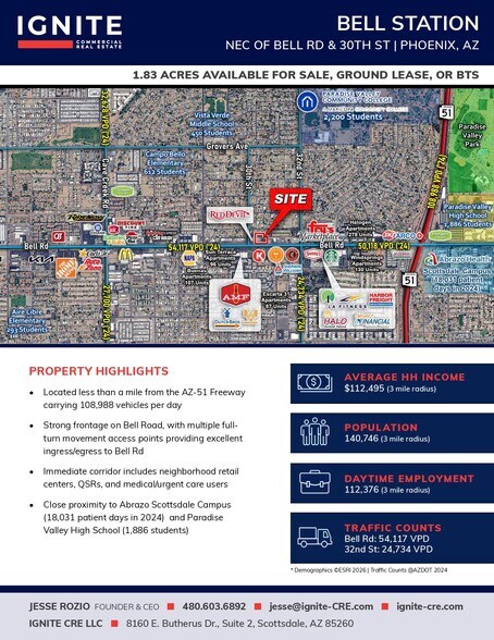 More Photos Of NEC Bell Rd @ 30th St., Phoenix Land For Lease