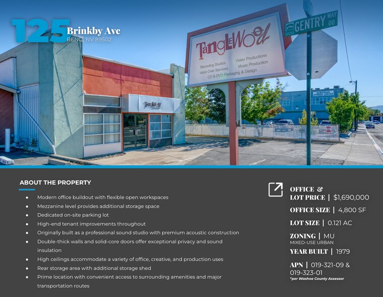 More Photos Of 125 Brinkby Ave, Reno Office For Sale