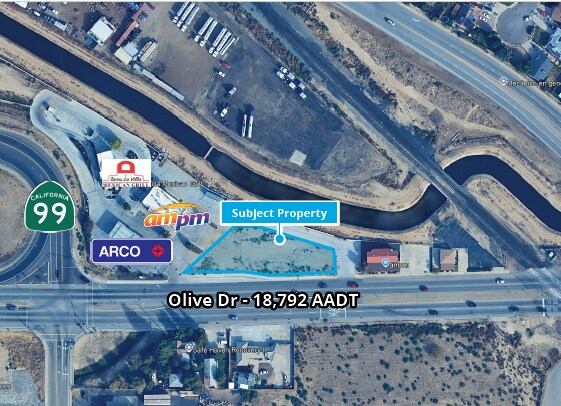 More Photos Of Olive Drive & 99 hwy, Bakersfield Land For Sale