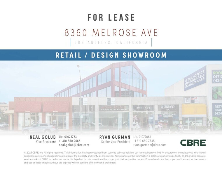 More Photos Of 8360 Melrose Ave, Los Angeles Storefront Retail Office For Lease