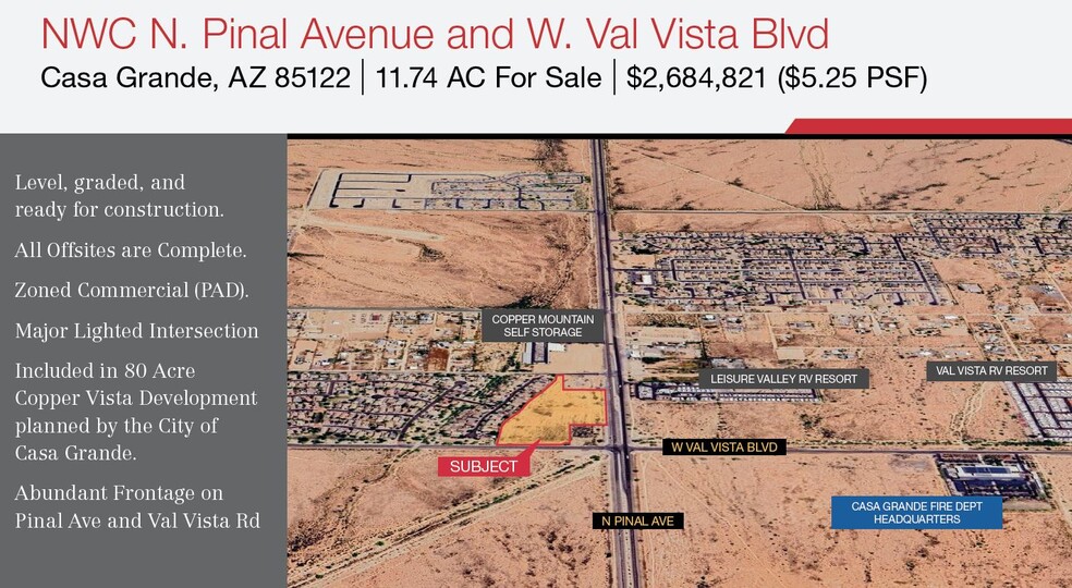 Primary Photo Of Pinal Ave & Val Vista Blvd, Casa Grande Land For Sale