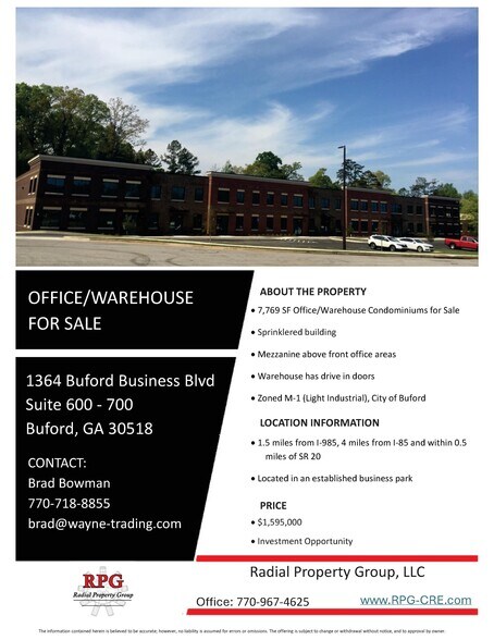 More Photos Of 1364 Buford Business Blvd, Buford Showroom For Sale