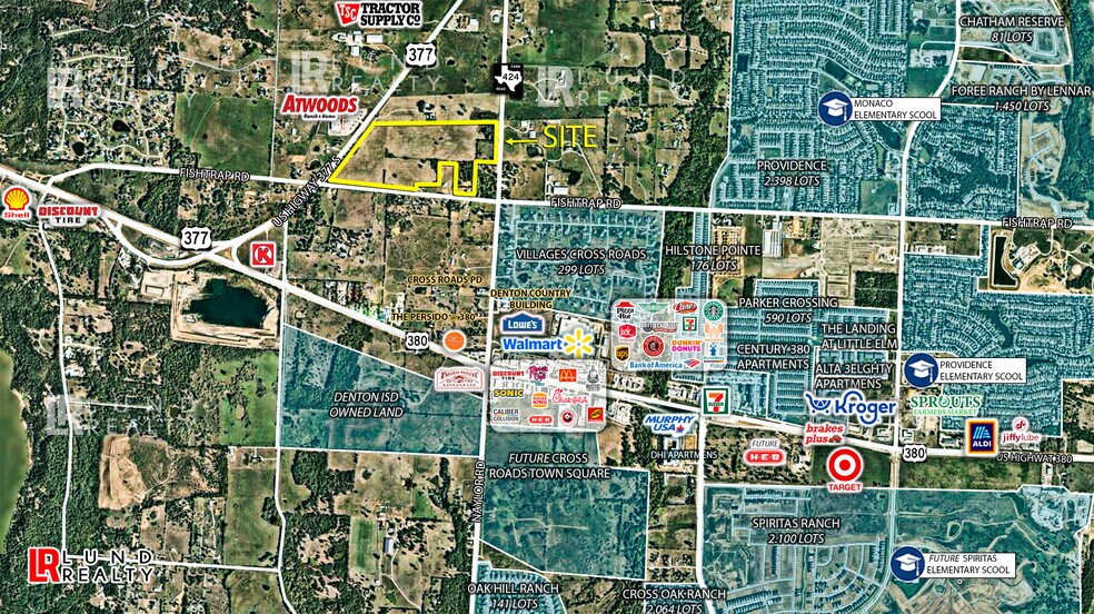 Primary Photo Of 65.8 Ac CORNER US-377 & Fishtrap Rd & FM-424, Cross Roads Land For Sale