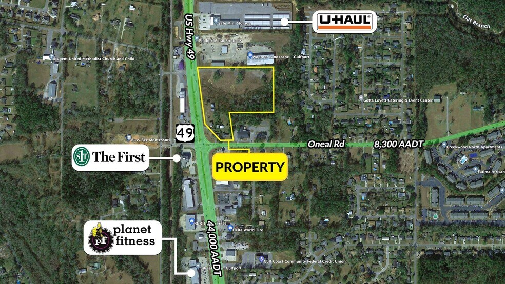 More Photos Of Old Hwy 49 & O'Neal Road, Gulfport Land For Sale