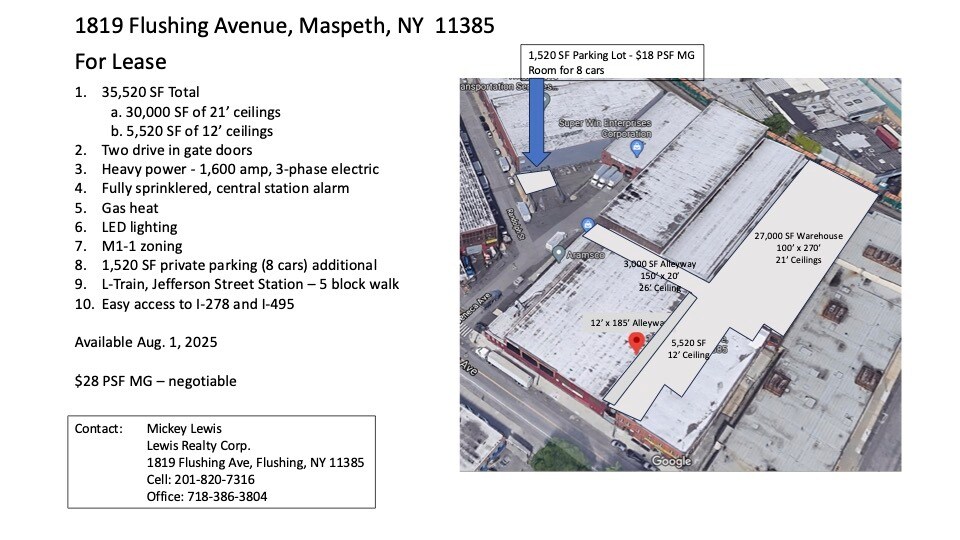 More Photos Of 1819 Flushing Ave, Ridgewood Warehouse For Lease