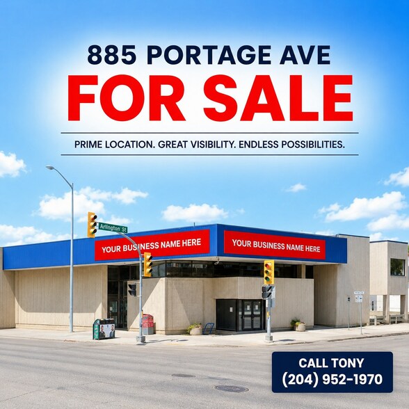 Primary Photo Of 885 Portage Av, Winnipeg Storefront For Sale