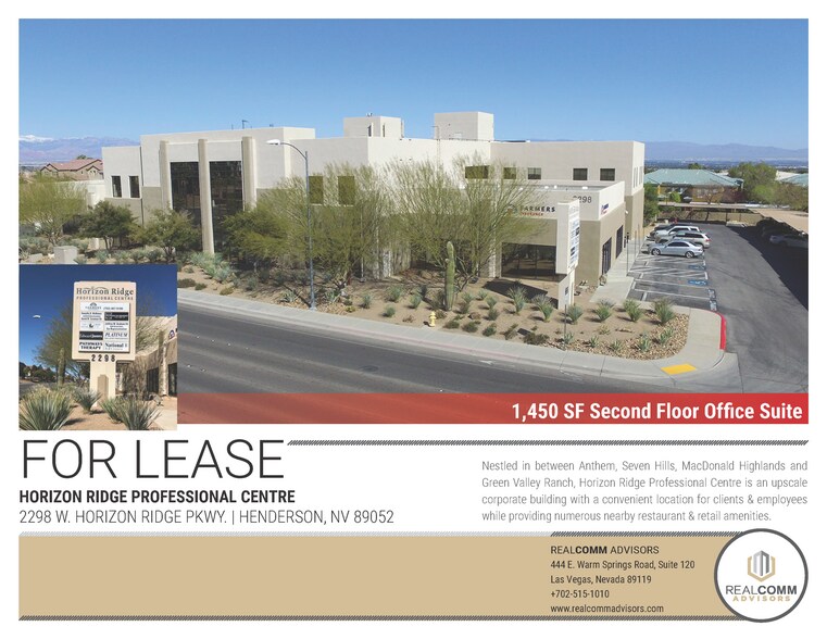 Primary Photo Of 2298 W Horizon Ridge Pky, Henderson Office For Lease