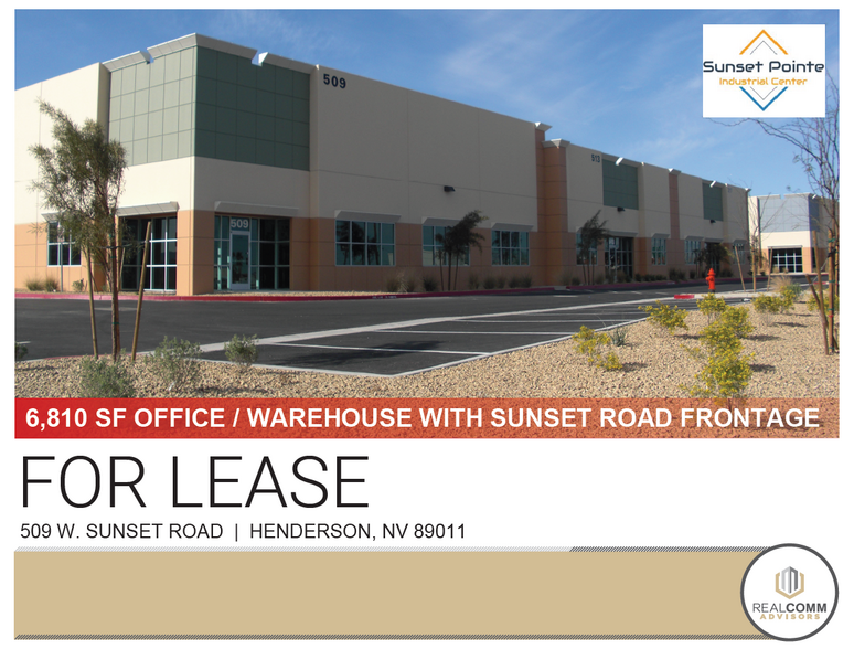 Primary Photo Of 509 W Sunset Rd, Henderson Warehouse For Lease