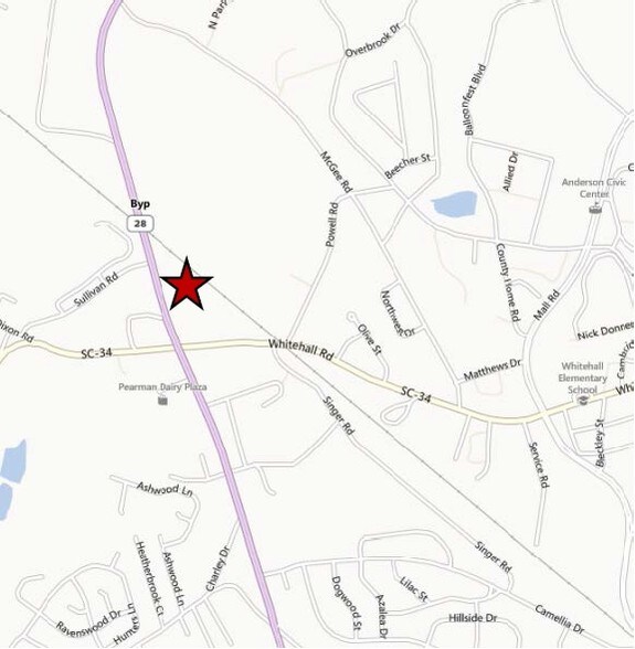 Highway 28 Whitehall and McGee Roads, Anderson, SC 29625 Land For