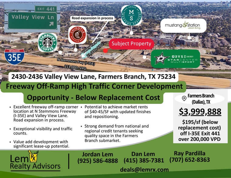 Primary Photo Of 2430-2436 Valley View Ln, Farmers Branch Freestanding For Sale