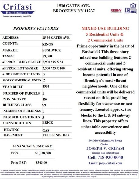 More Photos Of 1536 Gates Ave, Brooklyn Flex For Sale